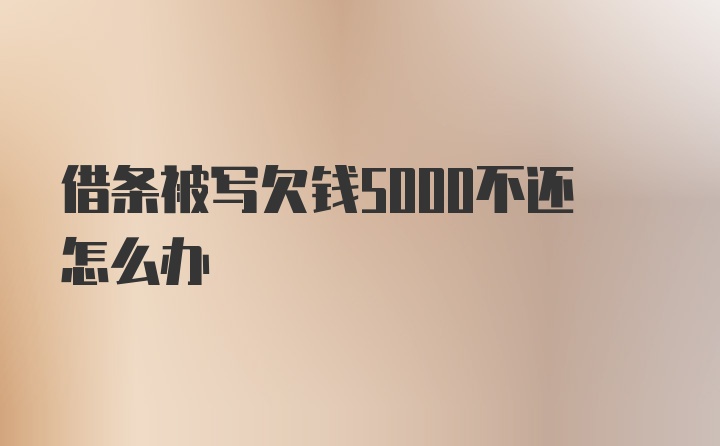 借条被写欠钱5000不还怎么办