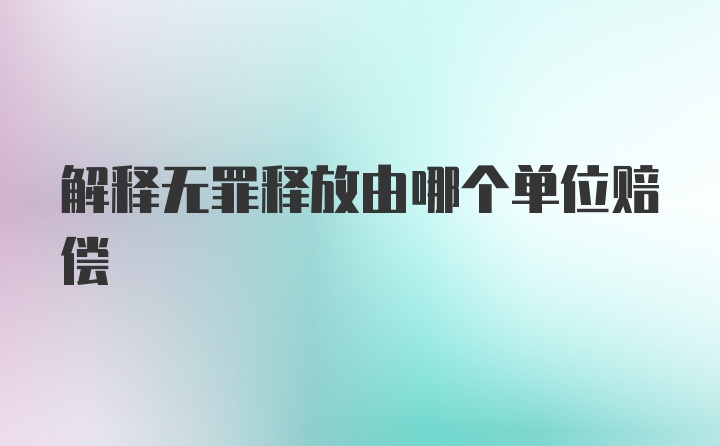 解释无罪释放由哪个单位赔偿