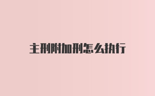 主刑附加刑怎么执行