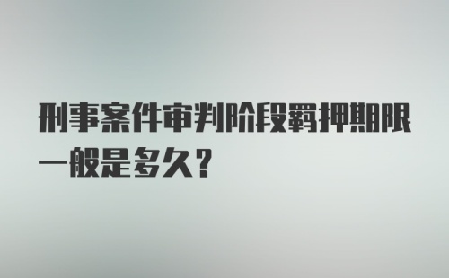 刑事案件审判阶段羁押期限一般是多久?