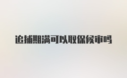 追捕期满可以取保候审吗