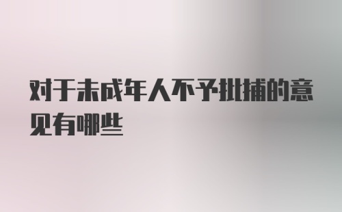 对于未成年人不予批捕的意见有哪些