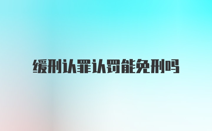 缓刑认罪认罚能免刑吗