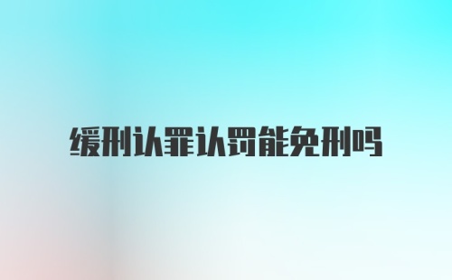 缓刑认罪认罚能免刑吗