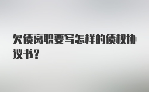 欠债离职要写怎样的债权协议书?