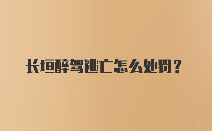 长垣醉驾逃亡怎么处罚？