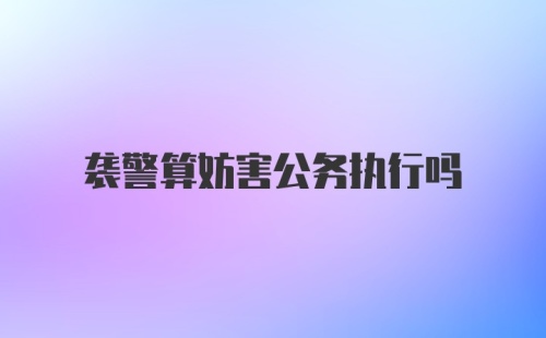 袭警算妨害公务执行吗