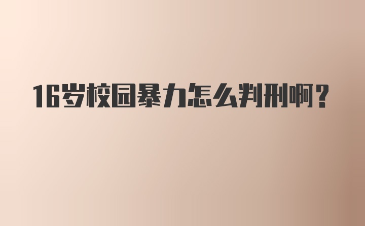 16岁校园暴力怎么判刑啊?