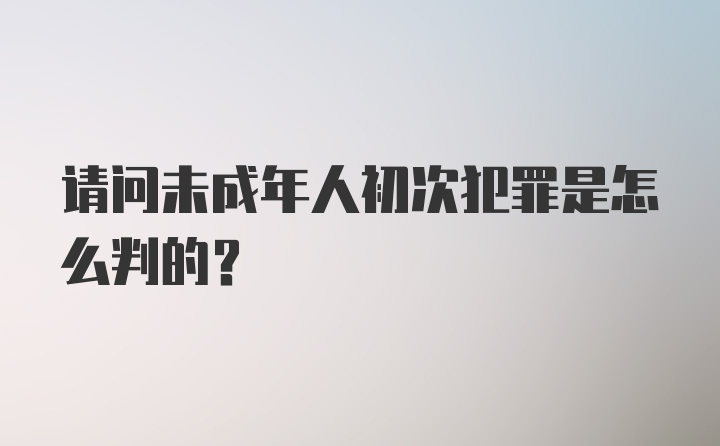 请问未成年人初次犯罪是怎么判的？