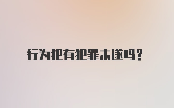 行为犯有犯罪未遂吗？