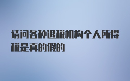 请问各种退税机构个人所得税是真的假的