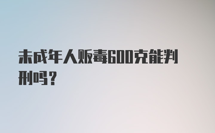 未成年人贩毒600克能判刑吗?