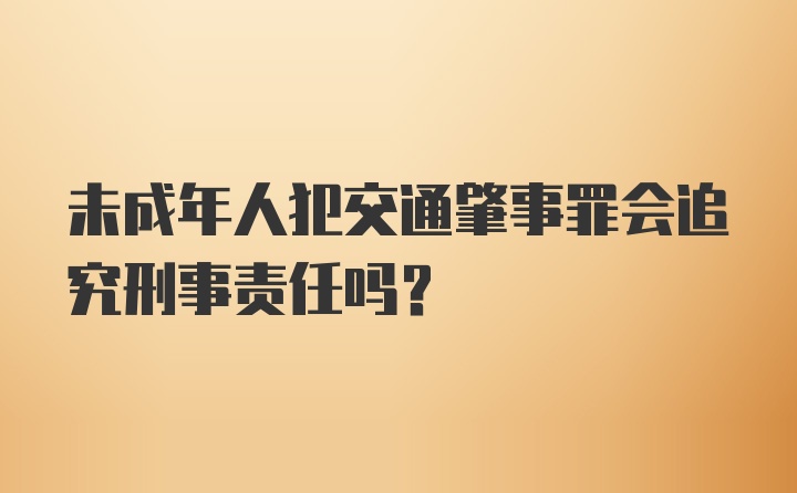 未成年人犯交通肇事罪会追究刑事责任吗？