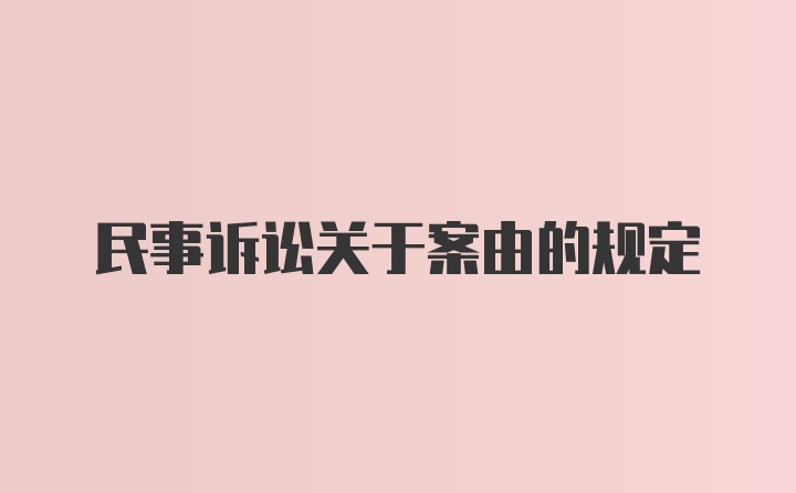 民事诉讼关于案由的规定