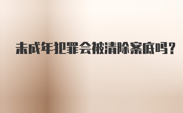 未成年犯罪会被清除案底吗？