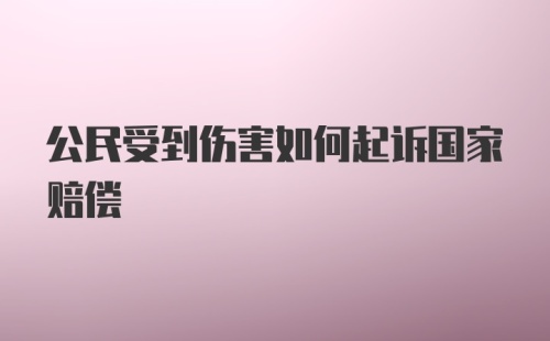 公民受到伤害如何起诉国家赔偿