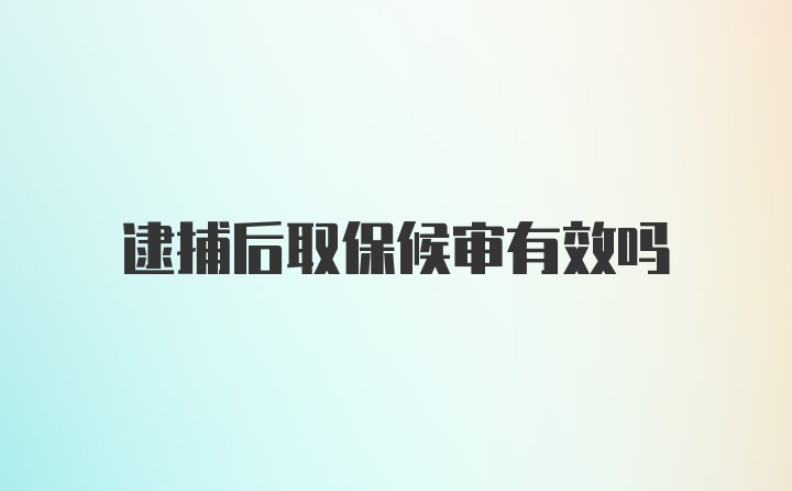 逮捕后取保候审有效吗