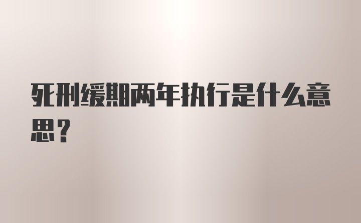 死刑缓期两年执行是什么意思？