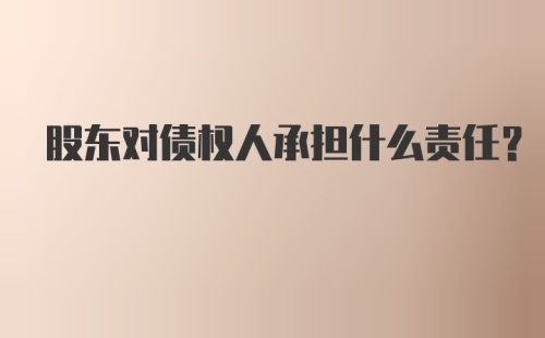 股东对债权人承担什么责任?