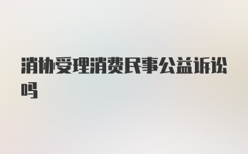 消协受理消费民事公益诉讼吗