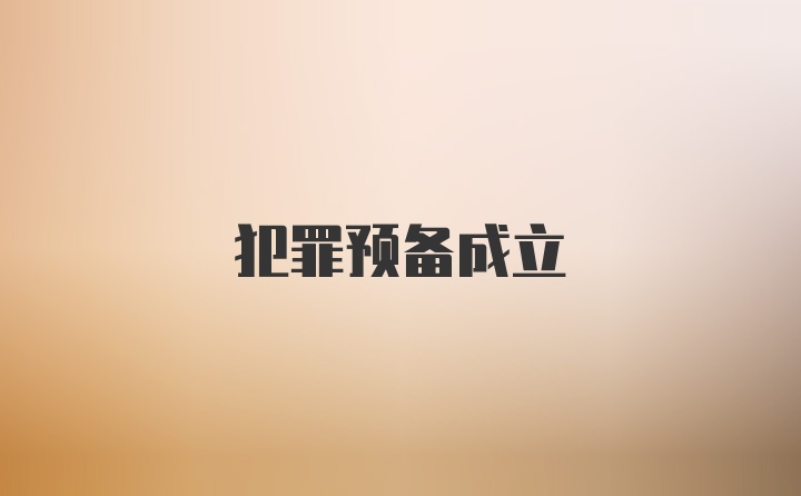 犯罪预备成立