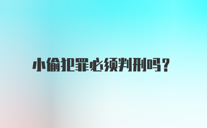 小偷犯罪必须判刑吗?