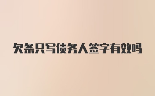 欠条只写债务人签字有效吗