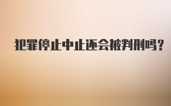 犯罪停止中止还会被判刑吗？