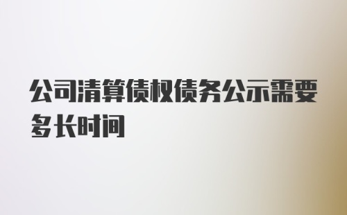 公司清算债权债务公示需要多长时间