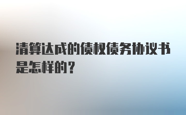 清算达成的债权债务协议书是怎样的？