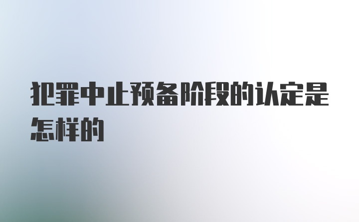 犯罪中止预备阶段的认定是怎样的