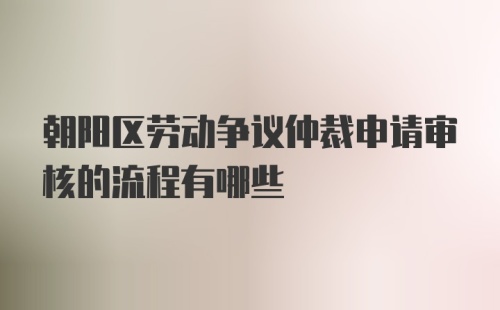 朝阳区劳动争议仲裁申请审核的流程有哪些