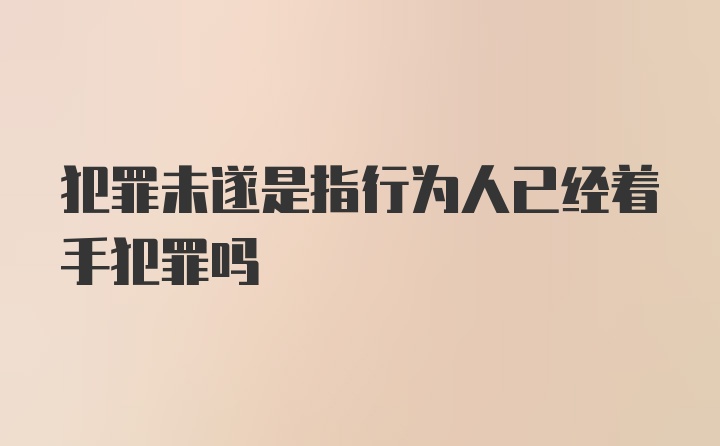 犯罪未遂是指行为人已经着手犯罪吗