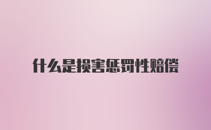 什么是损害惩罚性赔偿