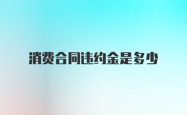 消费合同违约金是多少