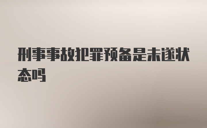 刑事事故犯罪预备是未遂状态吗