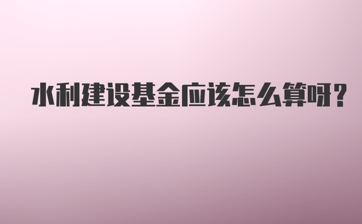 水利建设基金应该怎么算呀？