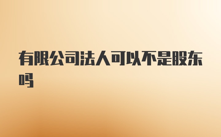 有限公司法人可以不是股东吗