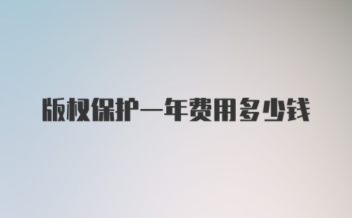 版权保护一年费用多少钱