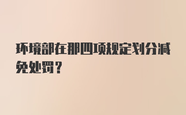 环境部在那四项规定划分减免处罚？