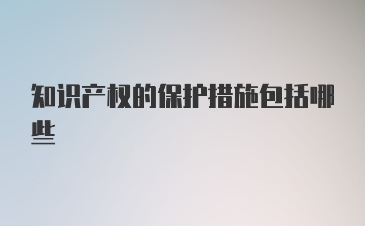 知识产权的保护措施包括哪些