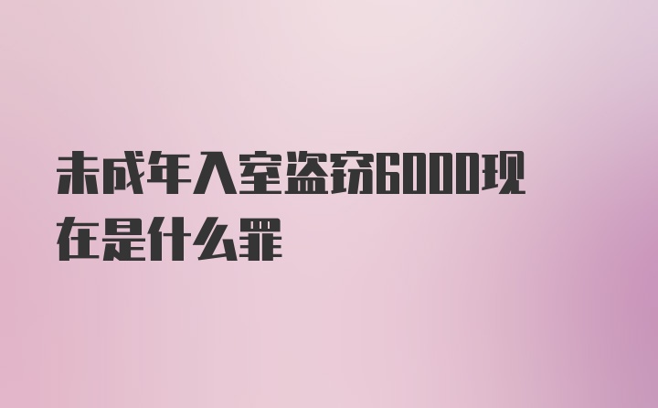 未成年入室盗窃6000现在是什么罪