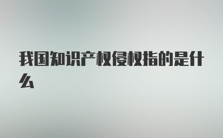 我国知识产权侵权指的是什么