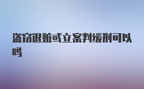 盗窃退赃或立案判缓刑可以吗