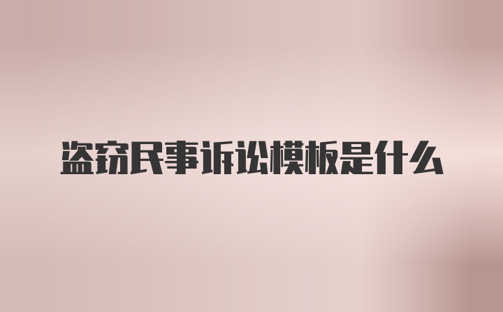 盗窃民事诉讼模板是什么