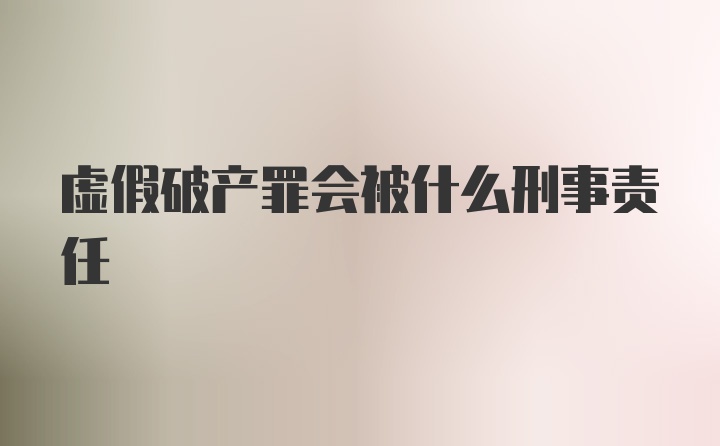 虚假破产罪会被什么刑事责任