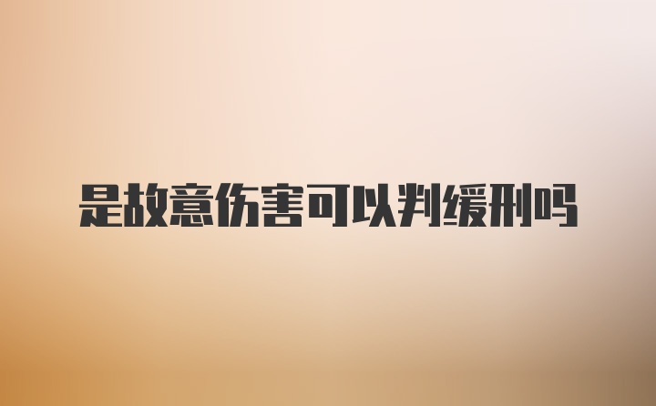 是故意伤害可以判缓刑吗