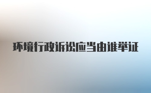 环境行政诉讼应当由谁举证