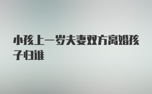 小孩上一岁夫妻双方离婚孩子归谁