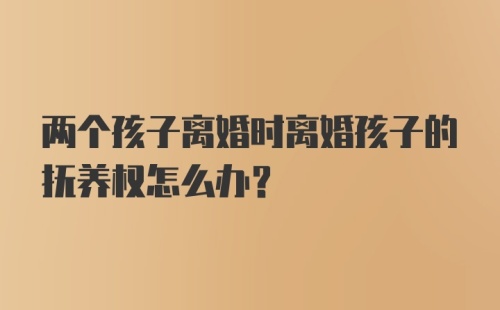 两个孩子离婚时离婚孩子的抚养权怎么办？